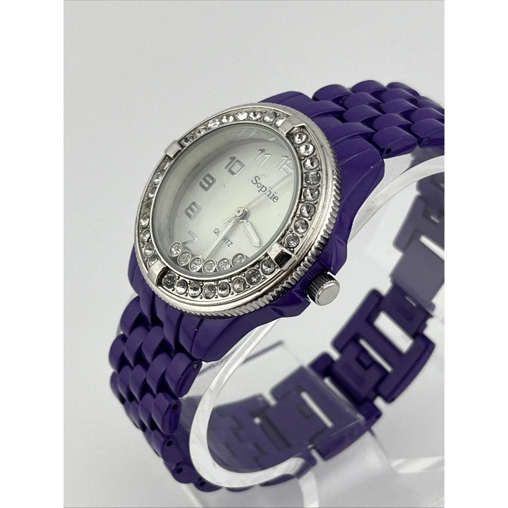 Sophie Watch Women 35mm Case Floating Crystals‎ Purple 7.25